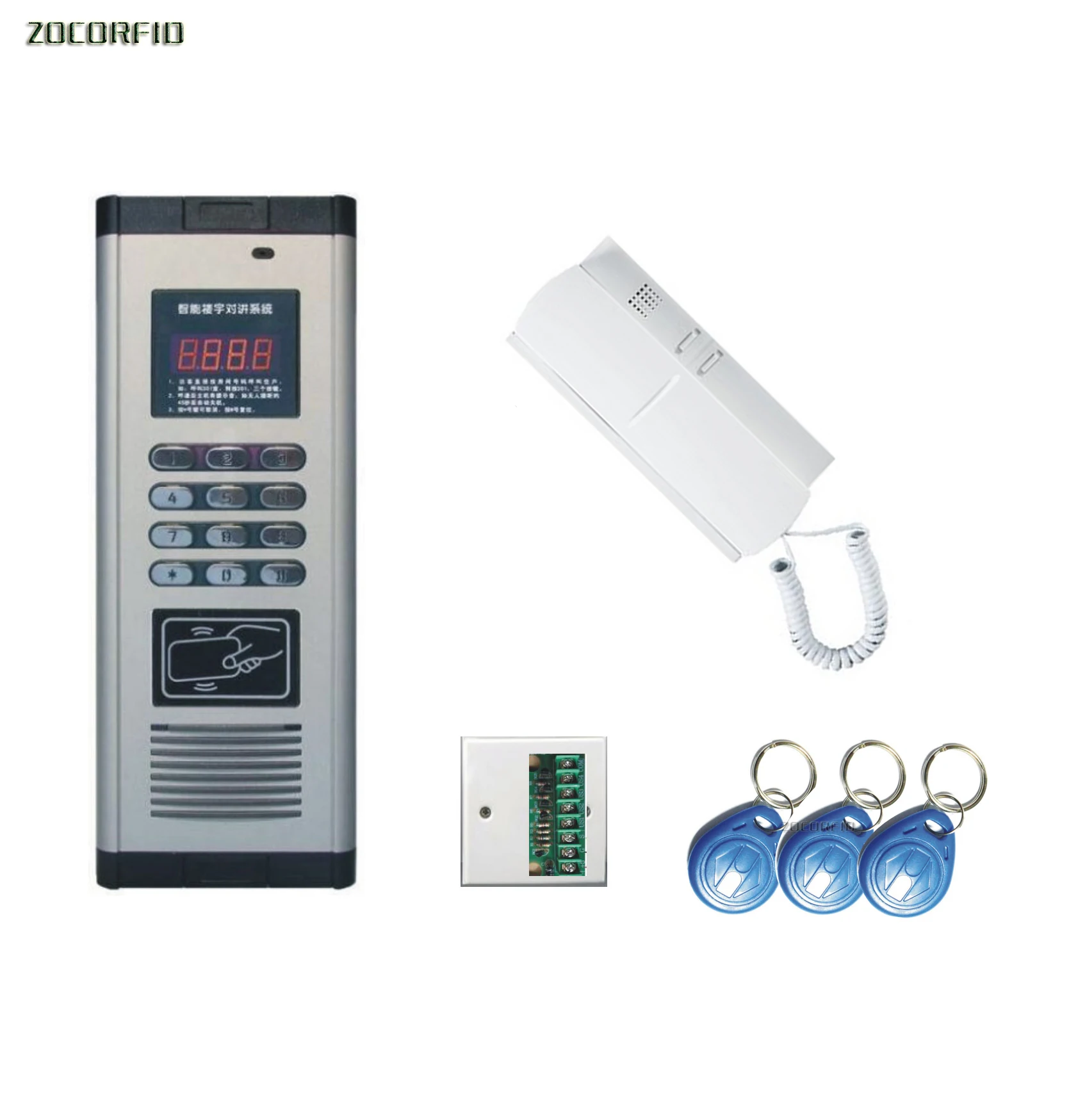 Door Intercom Entry System Kit Wired Doorbell Phone Rainproof Call RFID Access Control For Home Villa Building Apartment