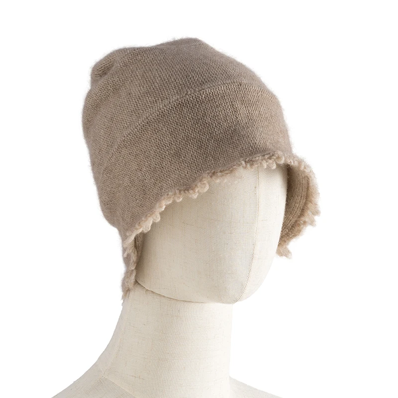 قبعة صياد الكشمير 100% عالية الجودة، قبعة حوض شتوية سميكة ودافئة، مناسبة لكل من الرجال والنساء، قبعة ناعمة محبوكة، كورية #6