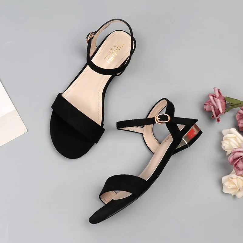 Plus Size 33-43 Shoes for Women Summer Fashion Women Sandals Low Heels Elegant Open Toe Non-slip Soft Sole Sandalias De Mujer