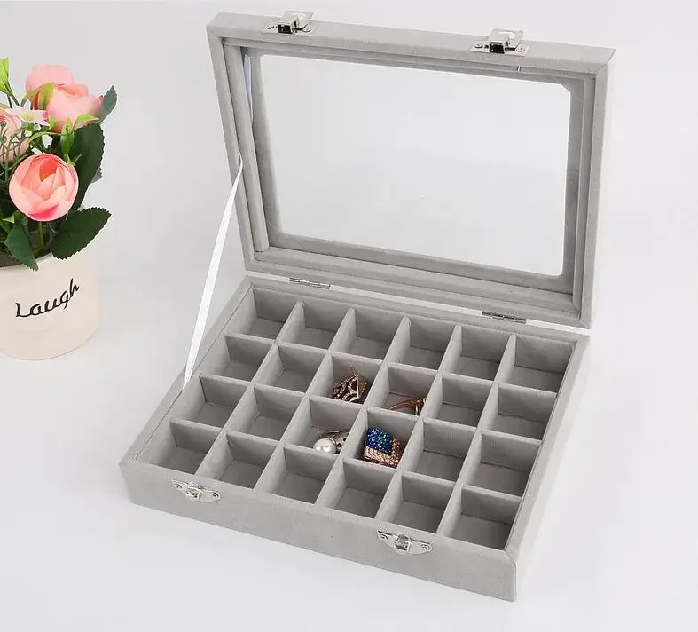 

Jewelry Storage Box Earring Ring Necklace Jewelry Display Box Jewelry Classification Dustproof Transparent Flip Lid Jewelry Box