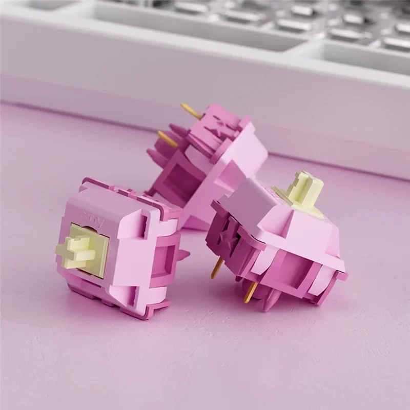 

45Pcs Creamy Purple Pro Switch 5-Pin 30Gf Paragraph Axis Compatible With MX Mechanical Keyboard