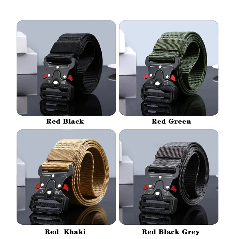 3PCS Versatile Men's Tactical Belts - Durable, Adjustable Design - for Outdoor Hunting & Sports Enthusiasts
