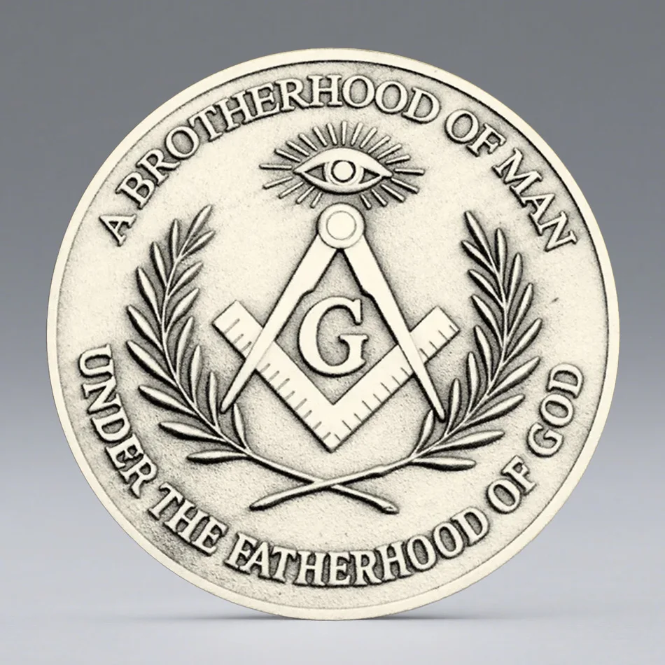Under The Eatherhood Souvenir Coin Brotherhood Freemasonry Ancient Silver Plated Collection Coin