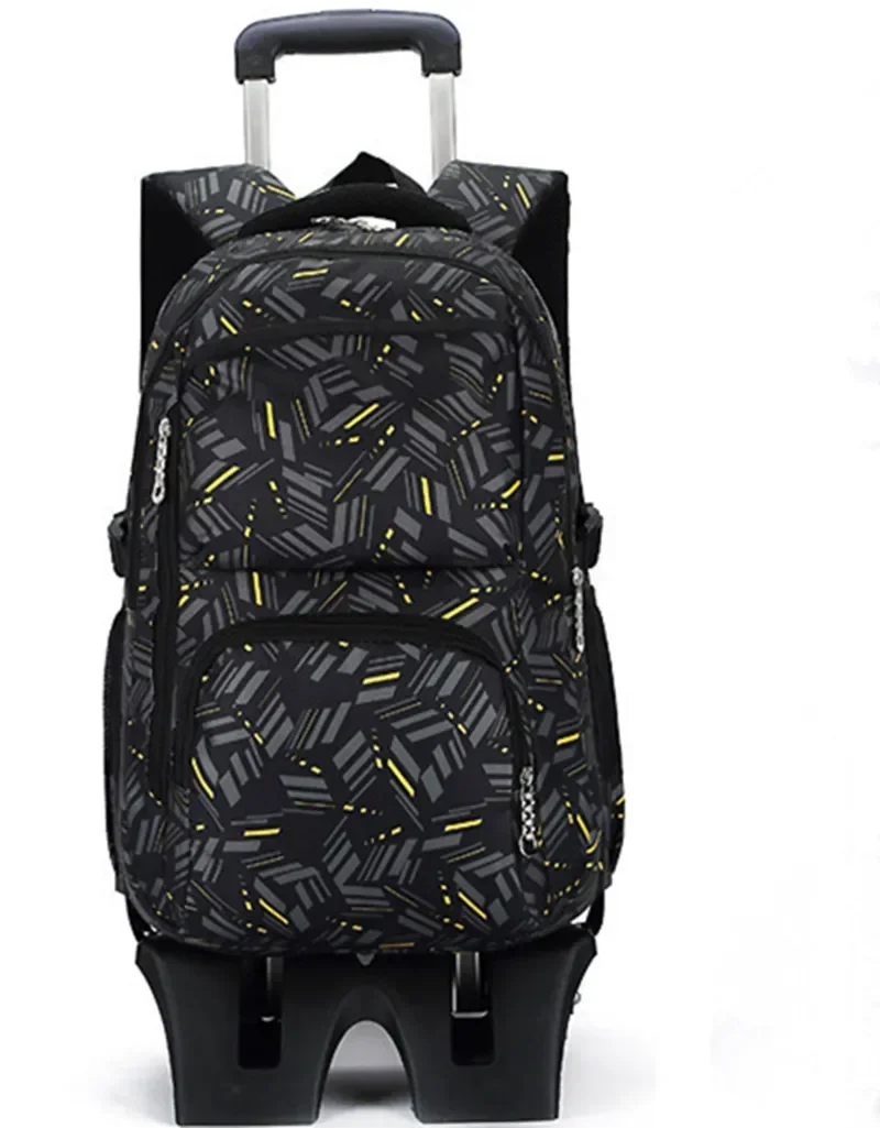 Three Wheels Folding Pulling Rod Bracket Rolling Cart Trolley School Bags Trolley Mochila book bag children 6 wheeled backpac