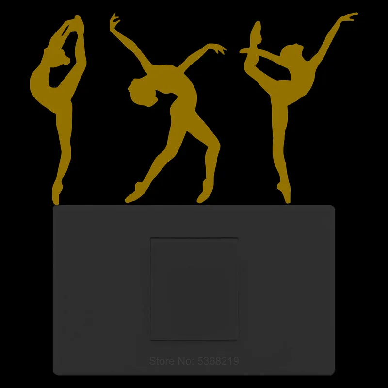 Ballerina Gymnastics Glow Stickers Ballet Dancer Wall Switch Decoration Kitchen Fridge Bathroom Door Table Desk Laptop Car Decal