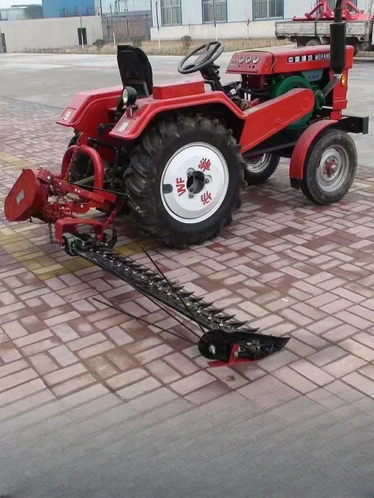Four-Wheel Tractor Mounted Reciprocating Mower, Alfalfa Mugwort Cutting Machine for Large Pasture Grass Trimming and Forage Harv