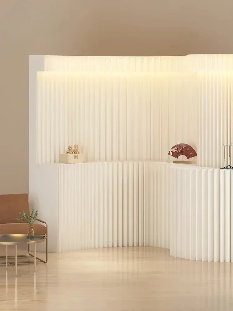 Screen partition, booth wall, simple self-loading paper wall, beauty salon, exhibition background folding screen room divider