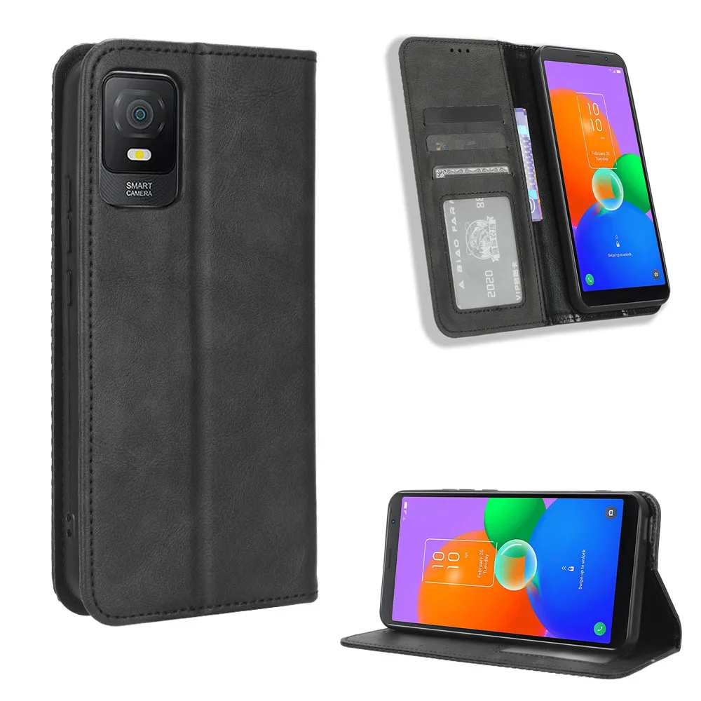 Para TCL 403 408 funda de lujo con tapa de cuero PU con adsorción magnética para TCL 403 408 TCL403 TCL 408 bolsas de teléfono