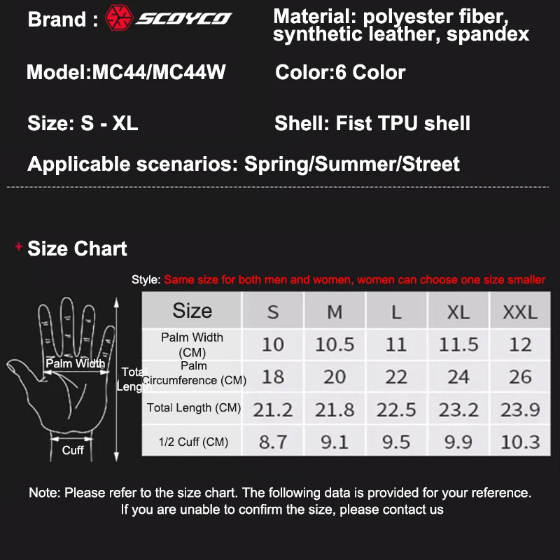 SCOYCO Full Finger Motorcycle Gloves Breathable Touch Screen Motobike Racing Gloves TPU Shell Anti-fall Motocross Riding Gloves