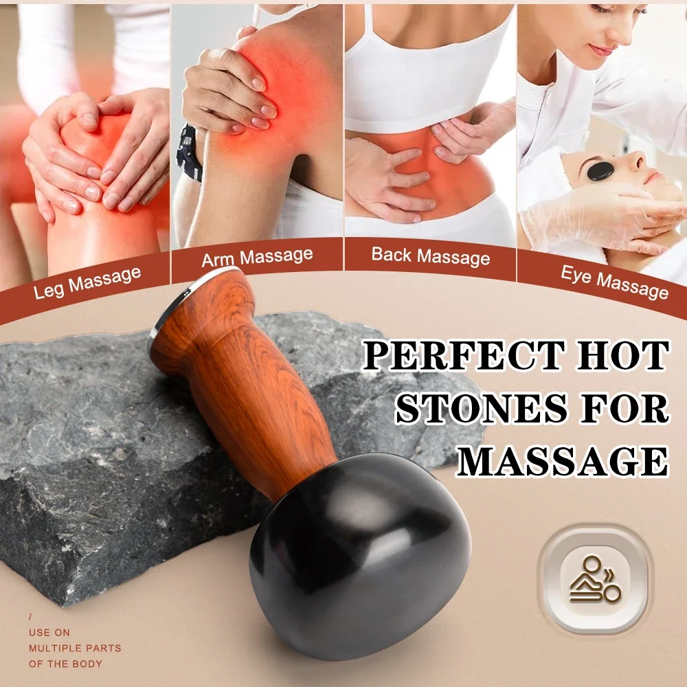 Guasha Massager Hot Stone Warm Massaging Therapy Vibration Scraping Gua Sha Massage Stone Lymphatic Dredging Fat Burning