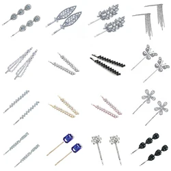 2 pcs/Set Women Fashion Crystal Hair Clips Headwear Jewelry Hair Accessories for Girls Luxury Pearl Rhinestone Barrettes Pins