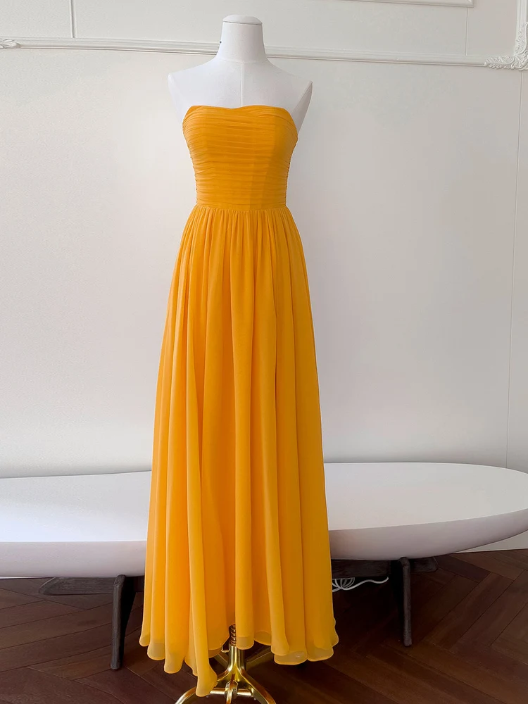 Falda larga adelgazante de cintura alta para dama de honor Dr Ele, falda larga sin hombros para Vaion y vacaciones, tela de poliéster, primavera 2026