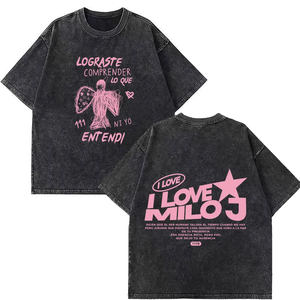 Rapper Milo J Fashion 2026 Print Vintage Washed T Shirt Men Women Aesthetic Trend T-shirt Short-sleeved Casual Cotton T-shirts