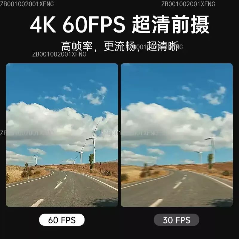 True 4K 60fps Dash Cam, Fisheye Lens Front & Waterproof Rear Camera, Universal Car DVR