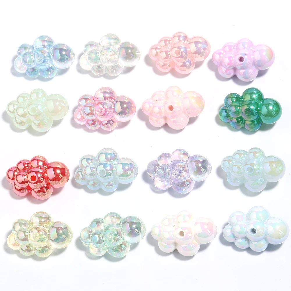 10 teile/los AB Farbe Wolken Acryl Perlen 33x22mm Bunte Wolke Perlen Lose Spacer Perlen Für DIY Schmuck Machen anhänger Halskette