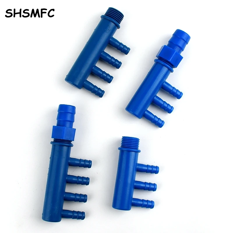 

1pc Blue 8mm 3-Ways 4-Ways Hose Connector Aquarium Tank Air Pump Liquid Gas Diverter Garden Irrigation Pagoda Joint