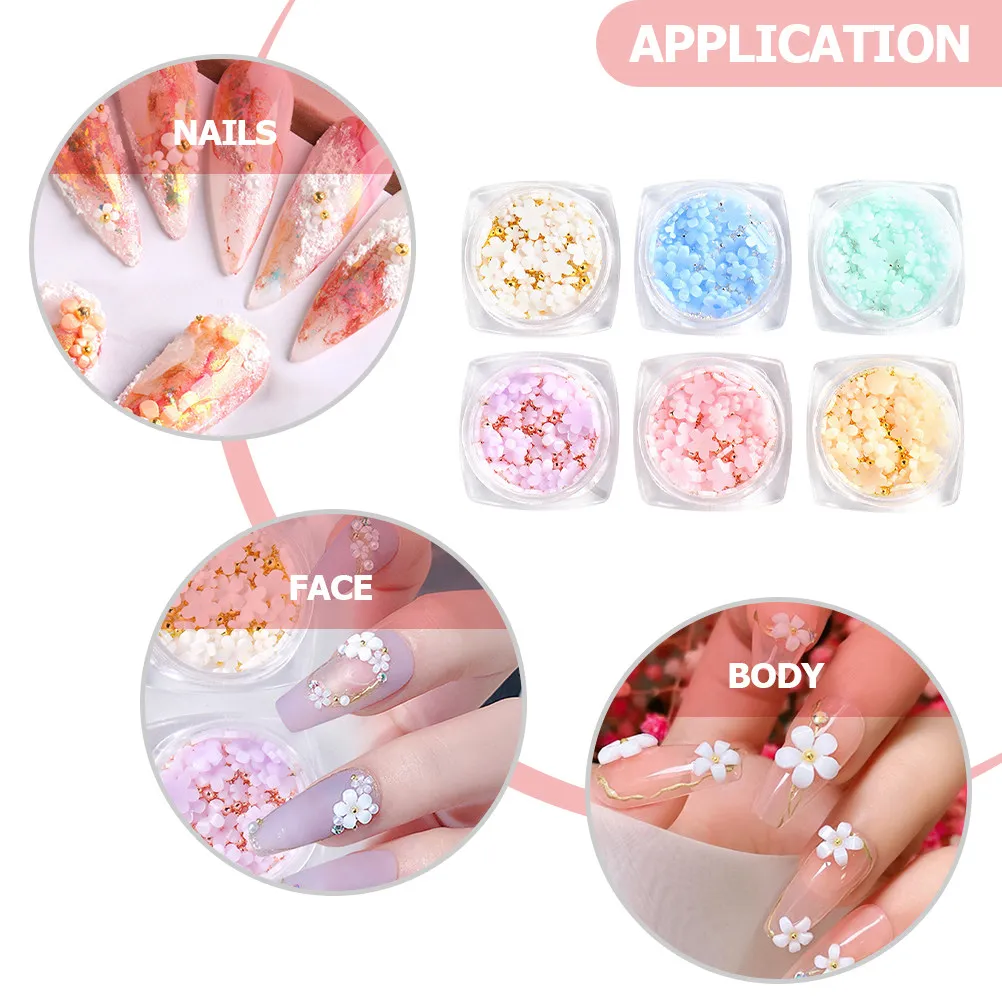 

6 Boxes Sunflower Resin Nail Art Charms Lightweight Flower Nail Decorations for Manicure Acrylic Nails Nails Supply Accessories
