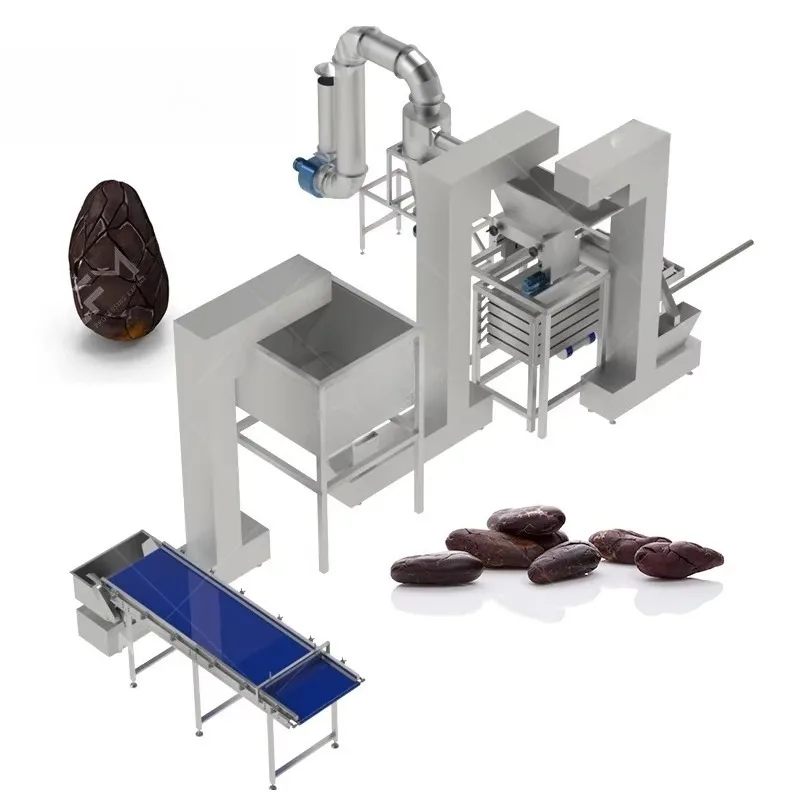 2026 Hot Sale Automatic Roasted Cacao Seeds Nibs Winnowing Peeler Process Cocoa Bean Peeling Machine Customized