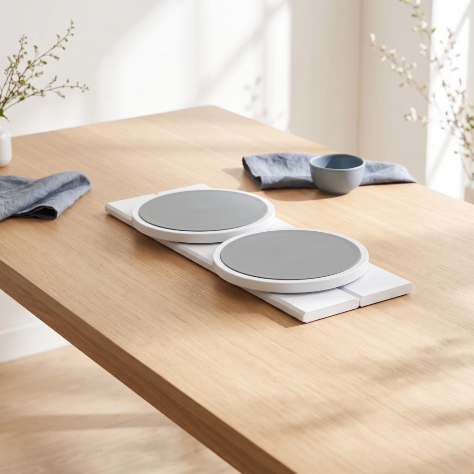 Long Table Turntable Smooth-Glide Modular Food Turntable Rotating Tray Rectangular for Families, Family Dinners, Gatherings
