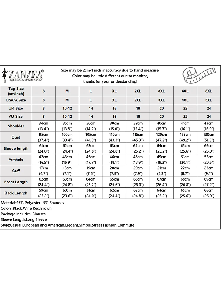 ZANZEA 여성용 긴팔 블라우스, 빈티지 상의, 라운드넥 셔츠, 휴일 캐주얼, 루즈한 단색 블라우스, 패션 플리츠, 2023 가을