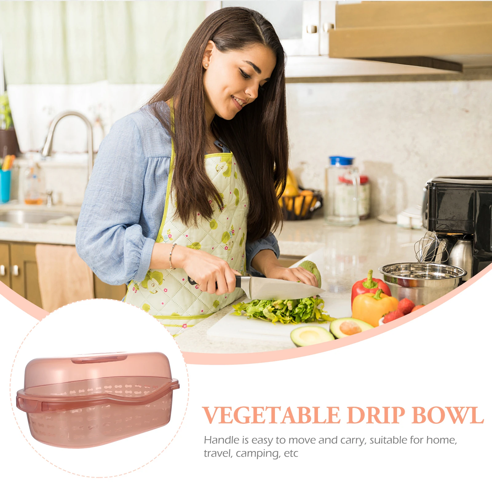 

1pc Colander With Lid Kitchen Strainer Basket Double Layer Drain Basin Bottle Drying Box Fruit Vegetable Washing Container