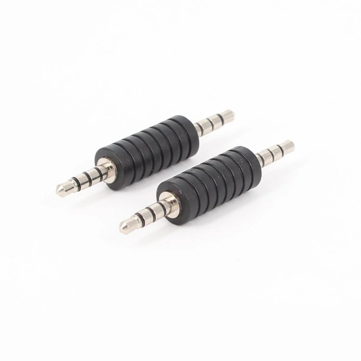 1pc 3.5mm Male to 3.5mm Male 4 Pole TRRS Stereo Audio Headphone Male to Male Adapter Nickel Plated Converter Connector Black