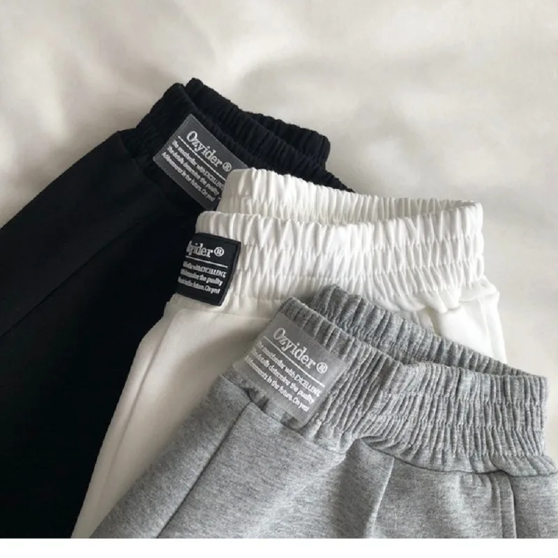 ผ้าฝ้ายอเนกประสงค์กางเกงขาสั้นผู้หญิงฤดูร้อนเอวยางยืดเอวสูงบางขากว้างกางเกงลําลองนักเรียนเสื้อผ้าสตรี