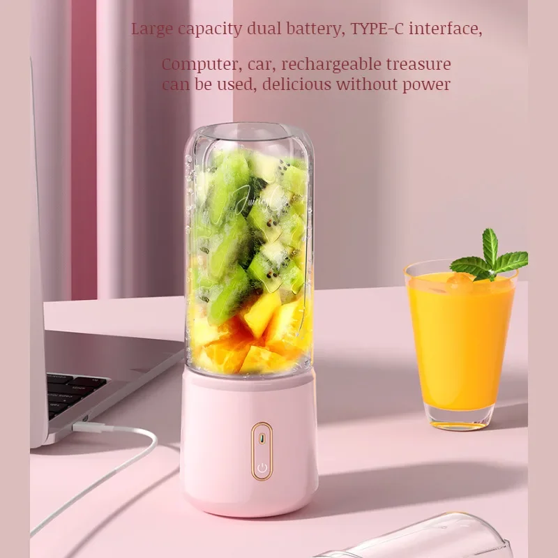 ขนาดเล็กแบบพกพาคั้นน้ําผลไม้มัลติฟังก์ชั่ชาร์จไร้สายไฟฟ้า Juice Extractor ถ้วยแบบพกพาเครื่องปั่นผสม Smoothie Citrus