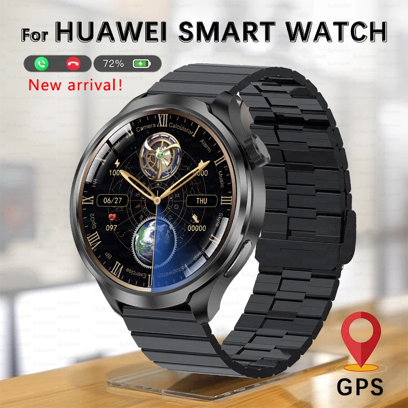 For Huawei Xiaomi NFC Smart Watch Men AMOLED HD Screen Heart Rate Bluetooth Call IP68 Waterproof Compass GPS Sports SmartWatch ﻿