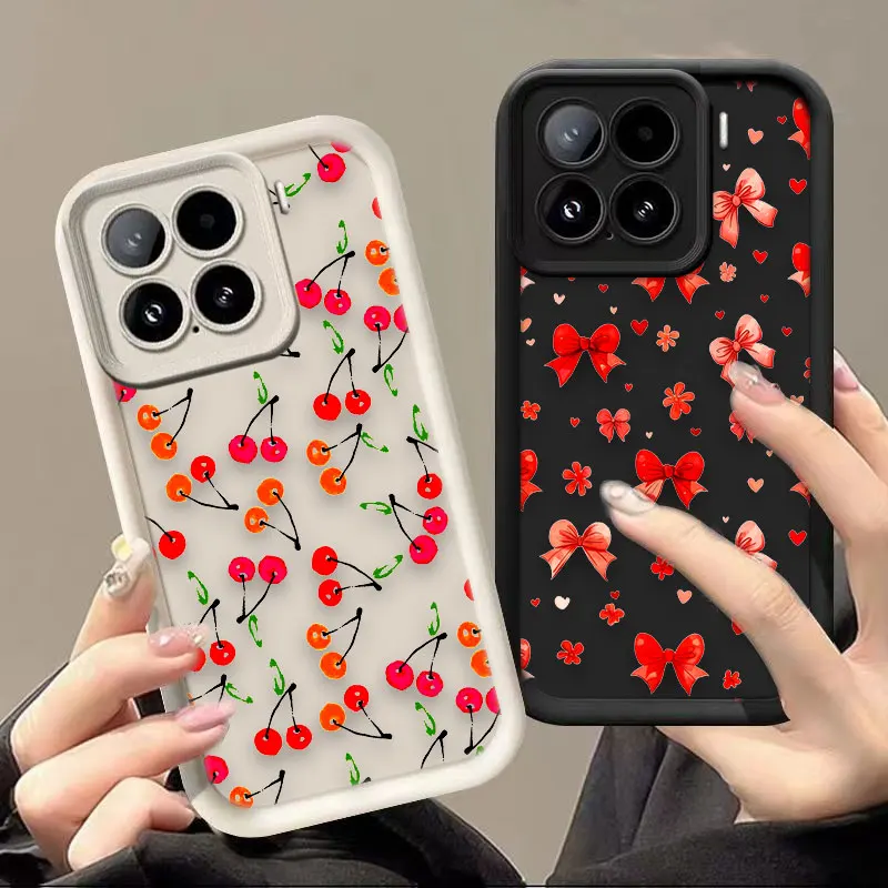The Lover's Knot Cherry Phone Case For Xiaomi POCO F8 F7 ULTRA F5 F4 F3 C40 M6 M7 X3 X4 GT X5 X6 X7 PRO Cover TPU Case DIY Shell