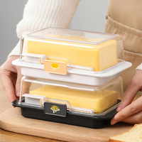 1/2PCS Airtight Butter Dish with Lid Rectangular Cheese Butter Box Tray Household Refrigerator Food Container for Fresh Keeping