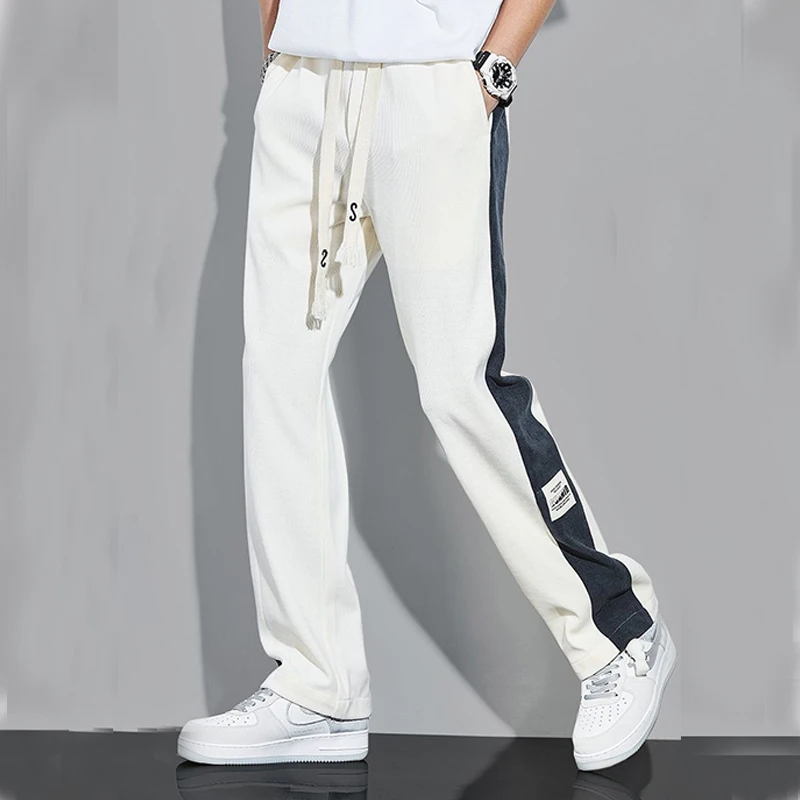 Autumn Winter Loose Casual Striped Straight Pants Man Joggers Sports Trousers Sweatpants Pantalones Hombre Harajuku Streetwear