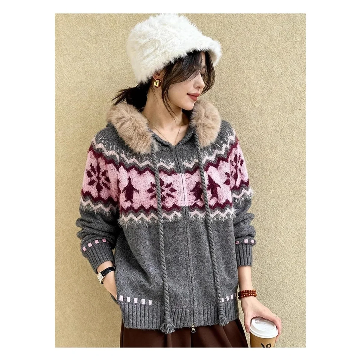 

V-Ne Knitted Cardigan Men's Casual Sle Pure Color Lazy Faion Autumn Winter New Arrival Soft Polyester Fiber Coat