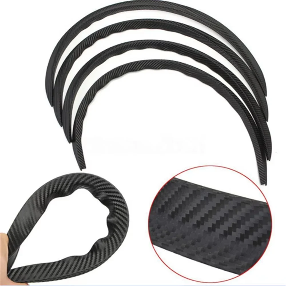 Universal 4PCS Car Body Fender Flares 73cm Rubber Truck Wheel Arches Eyebrow Lip Anti-scratch Strip Sticker Mud Flaps Guard Trim