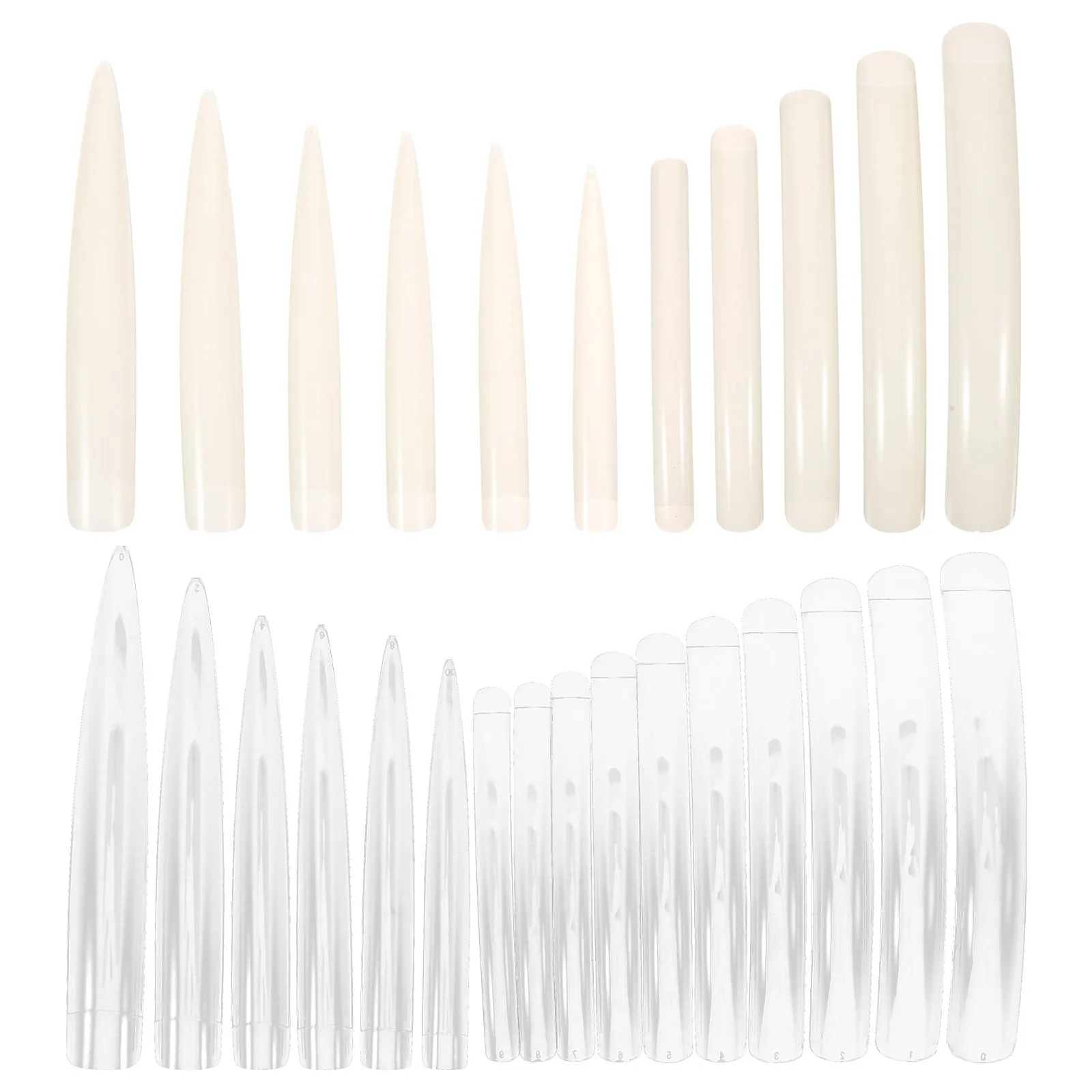

44 Pcs Transparent Fake Nails Tips Full Cover False Artificial for Women Manicure Gel DIY