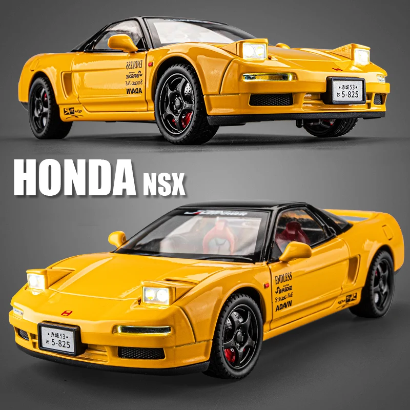 1:24 HONDA Acura NSX MK1 NA1 Alloy Sports Car Model Diecast Metal Vehicles Model Simulation Sound and Light Children Toys Gift