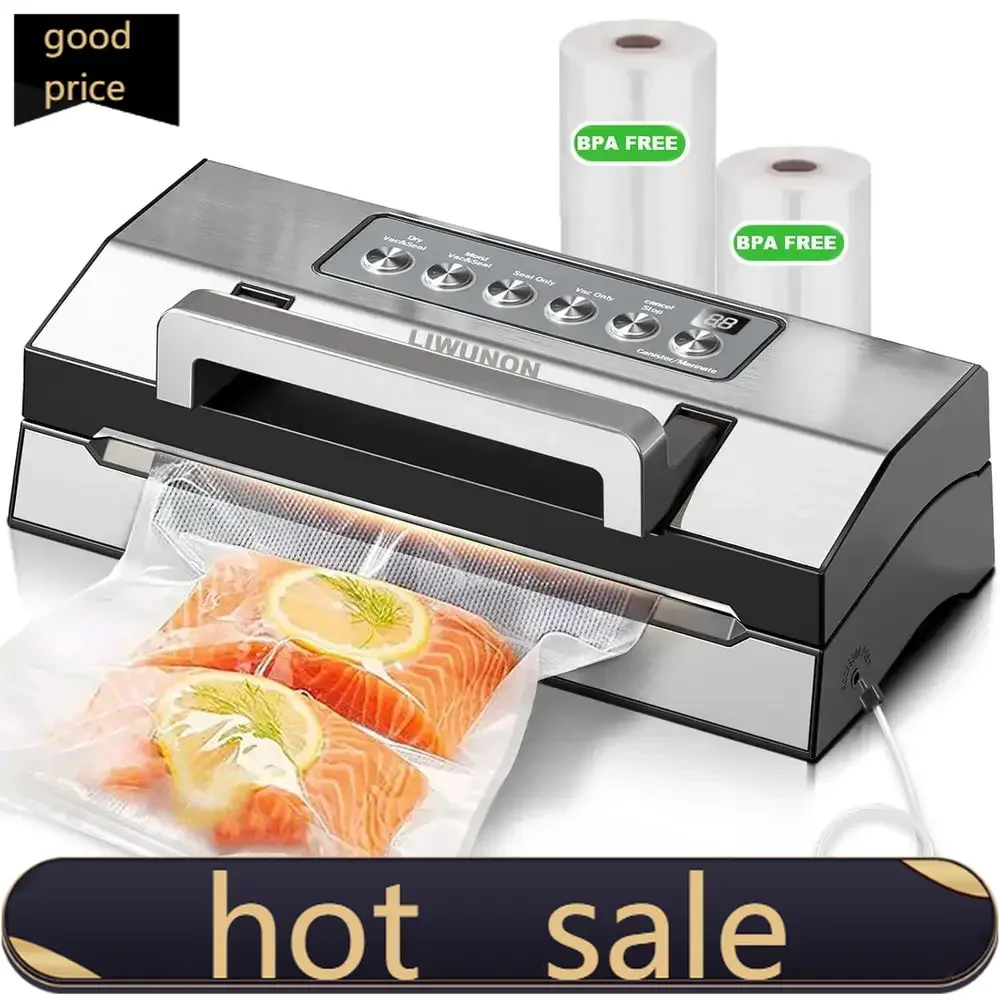 

Популярный профессиональный коммерческий вакуумный упаковщик для продуктов с двойной герметизацией, встроенным резаком и отсеком для хранения пакетов