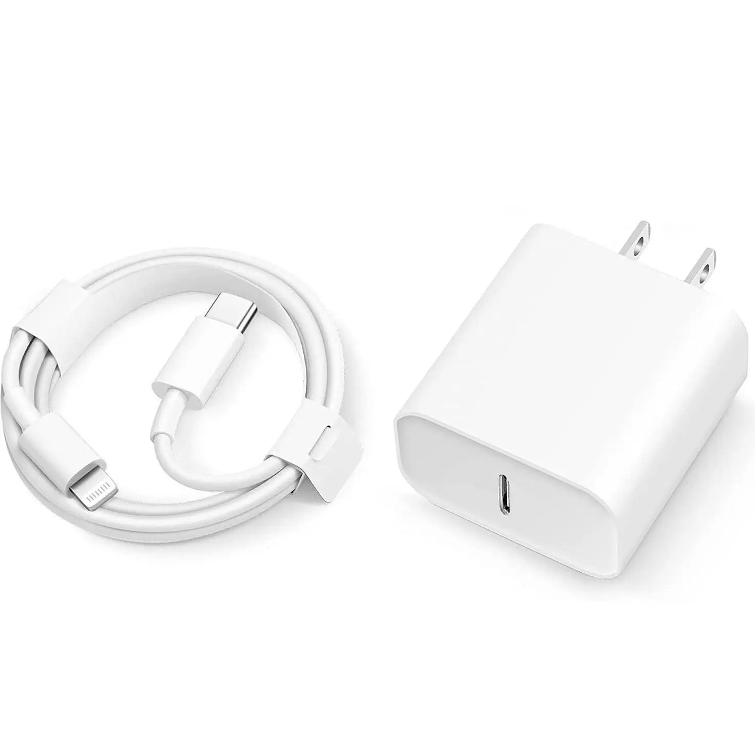 PD 20W Fast Charging Wall Adapter Plug Charger with Cable Cord for iPhone iPad Samsung Phones