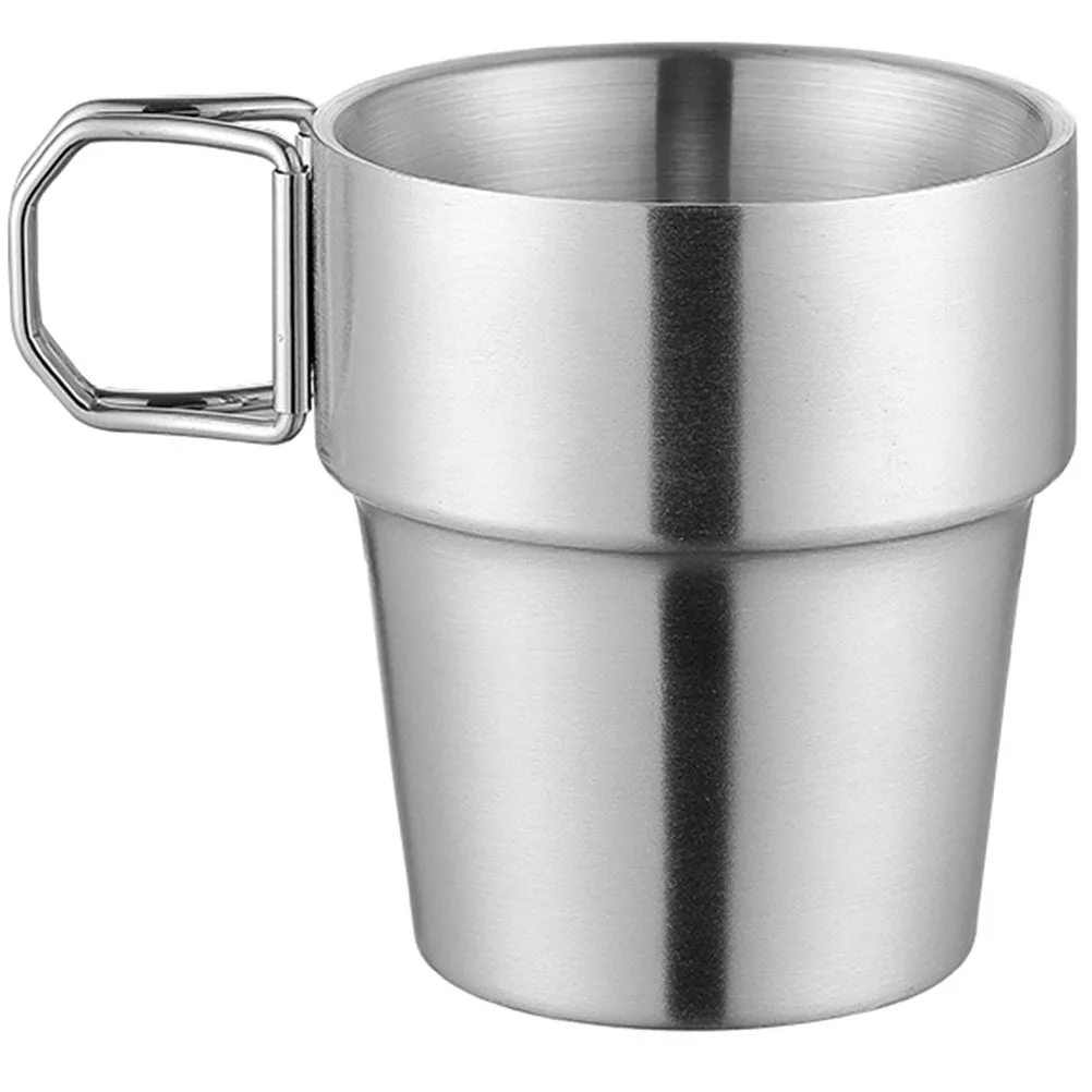 

Folding Water Cup Stainless Steel 304 Portable Camping Mug 300ml Collapsible Outdoor Drink Coffee Travel Lightweight Insulation