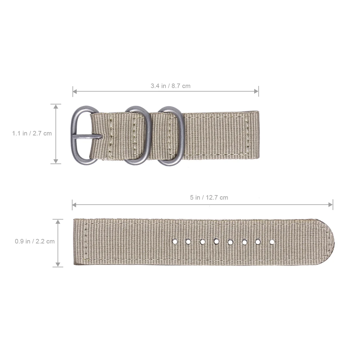 

22Mm Replacement Watch Strap Premium Nylon Material Odor-Free Sweat-Resistant Band for Active Lifestyle Daily Wear Comfort
