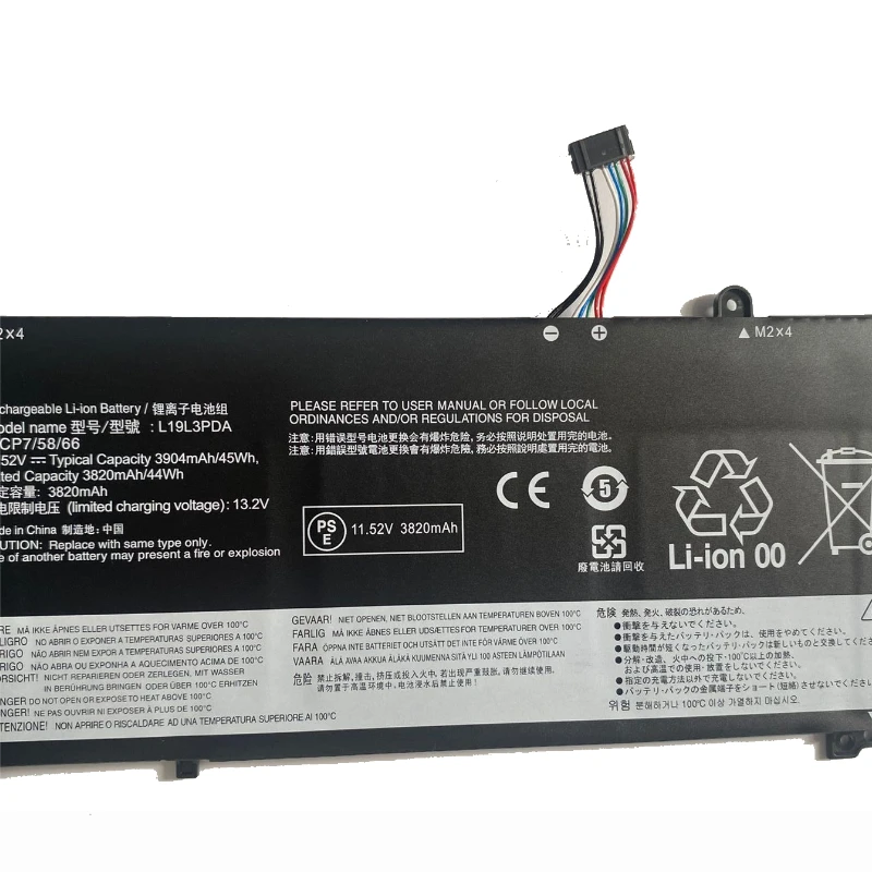 L19L3PDA L19C3PDA  L19D3PDA Laptop Battery for Lenovo K4E-ARE/ITL SB10Z21196 SB10Z21208 L19M3PDA 45WH Replacement Battery