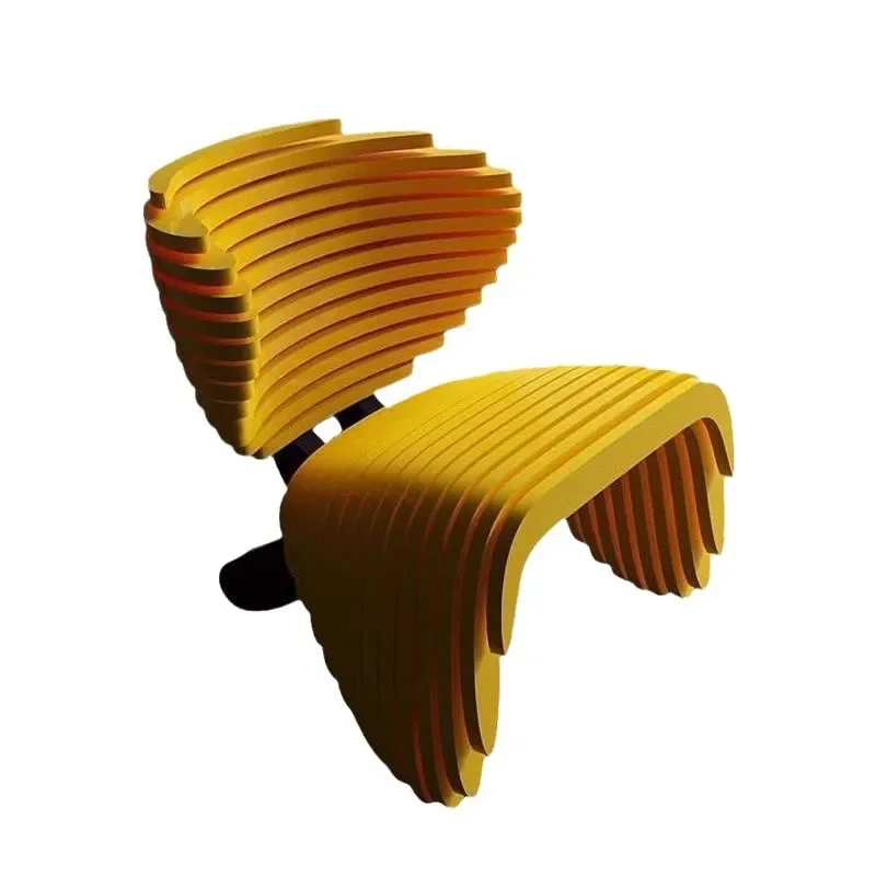 

Solid wood sliced single sofa seat, club bed and breakfast apartment villa creative leisure art sofa