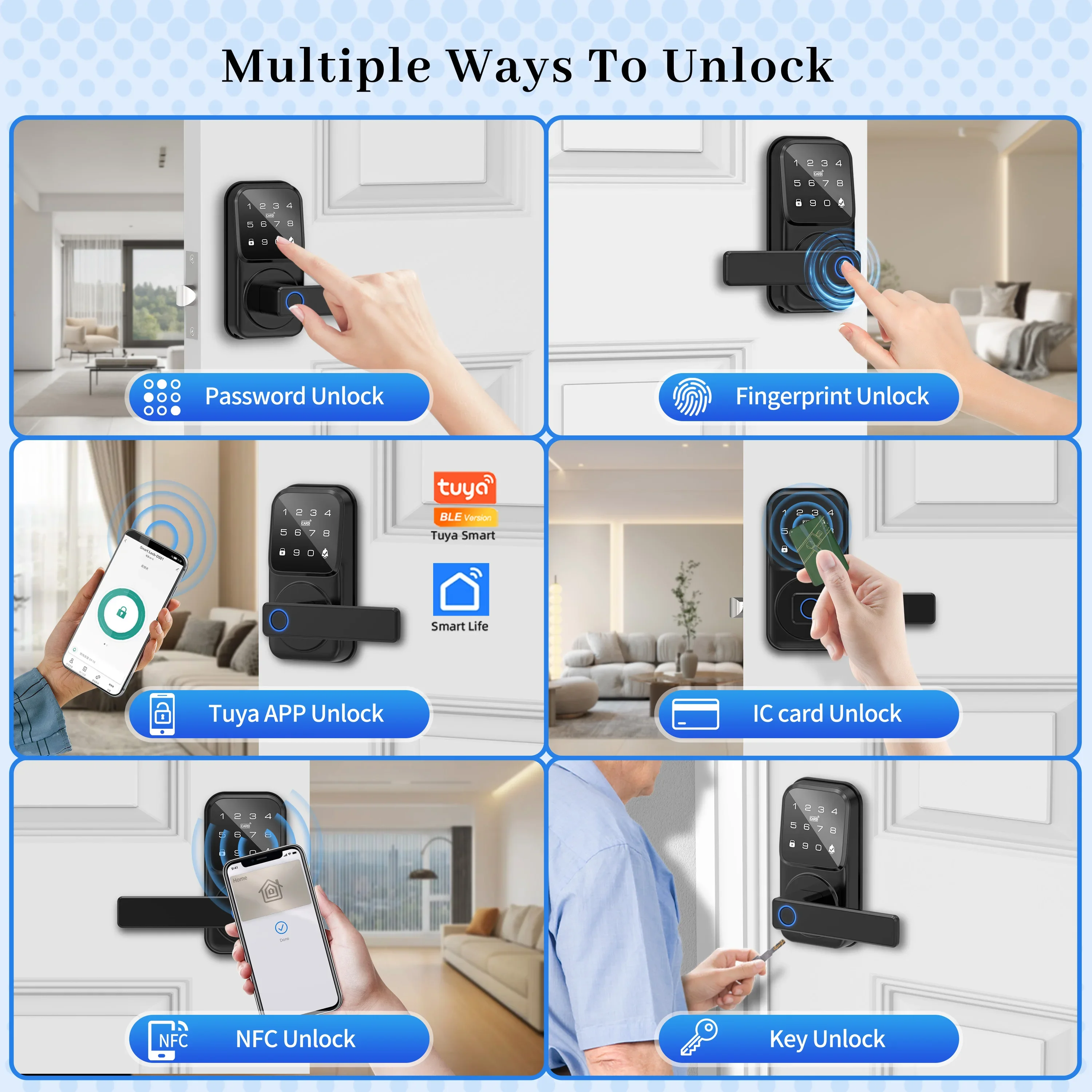 CDOK B005 Tuya BT Smart Lock, APP Fingerprint Password Unlocking, Entrance Door, Apartment Door Lock, Aluminum Alloy Material, H