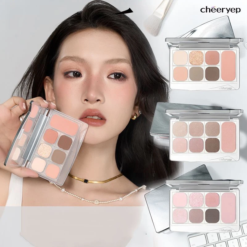 Cheeryep paleta facial maquiagem sombra de olho iluminador beleza pó blush fosco shimmer sombra para mulher