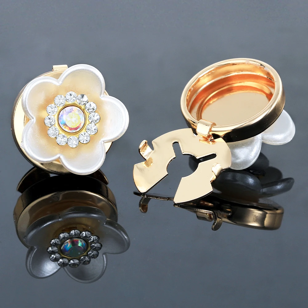 9Styles Pretty Mens Flower Design Golden Button Cover Clasp Freeshipping Cuff Button Jewelry