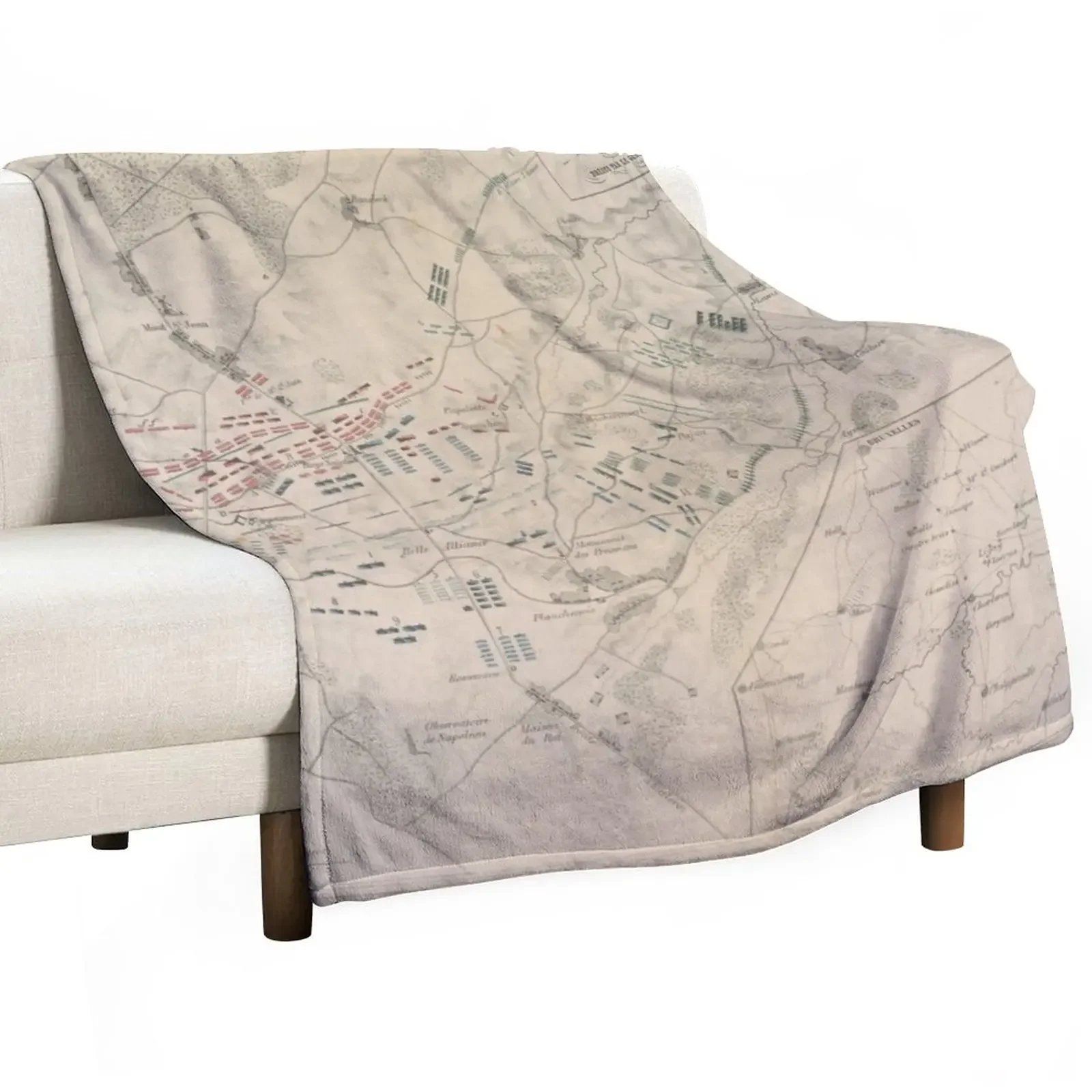 

Vintage Battle of Waterloo Map (1846) Throw Blanket Cute Winter beds Blankets