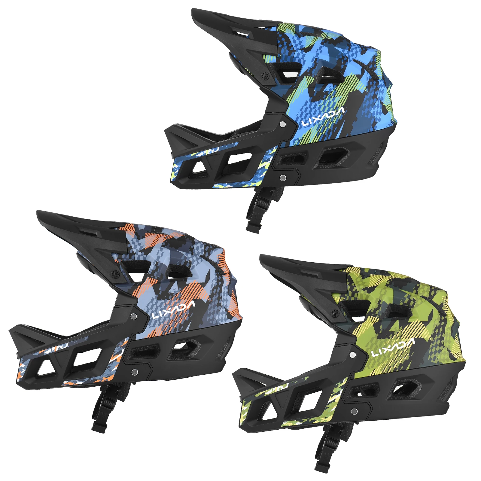 Bicycle Full Face Helmet Outdoor Camouflage Mountain Bike Off Road Racing Speed Drop Cycling Helmet Downhill Helmet