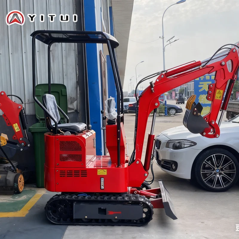 Macchinari di costruzione compatti personalizzati con mini escavatore da 1,2 tonnellate con caratteristiche regolabili per il giardino europeo