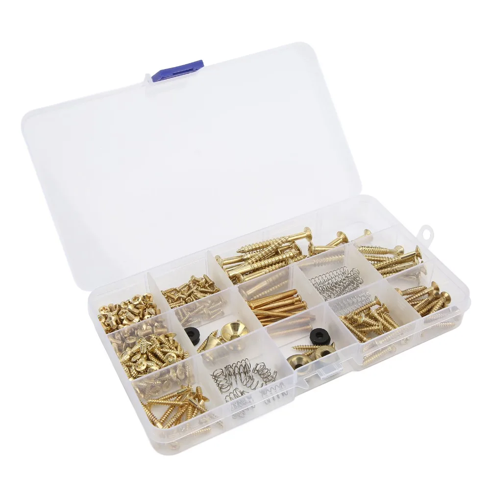 

Набор из 266 золотых/серебряных винтов для гитары ​ Набор для самостоятельного ремонта ​ ​ С коробкой для хранения ​ ​ Набор металлических винтов ​ ​ Набор аксессуаров для оборудования ​