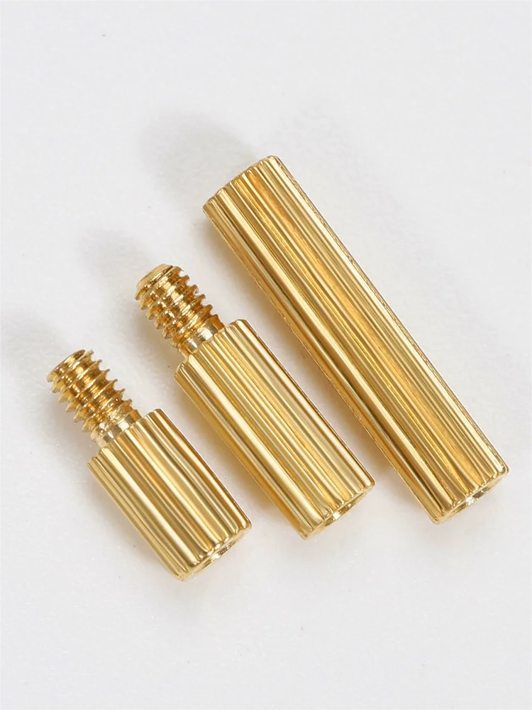 M2 massives Messing, Kupfer, runder Abstandshalter, Stützsäulensäule, M-F, F-F, männlich-weiblich, weiblich, weiblich, Bolzen für Leiterplatte, L = 3–40 mm